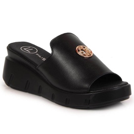 Ciabatte in pelle con zeppa Filippo W PAW362A nere nero