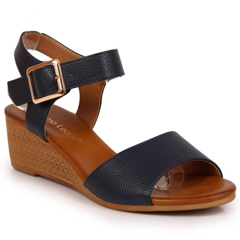 Sandali con zeppa Sergio Leone W SK376C blu navy