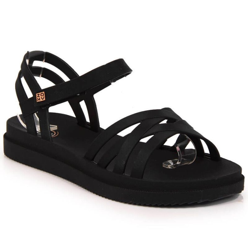 Sandali in gomma con velcro Zaxy W JJ285068 nero