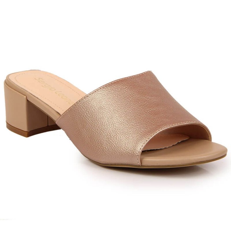 Pantofole sul blocco Sergio Leone W SK375B beige