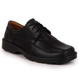 Scarpe da uomo in pelle nera Łukbut 947 nero