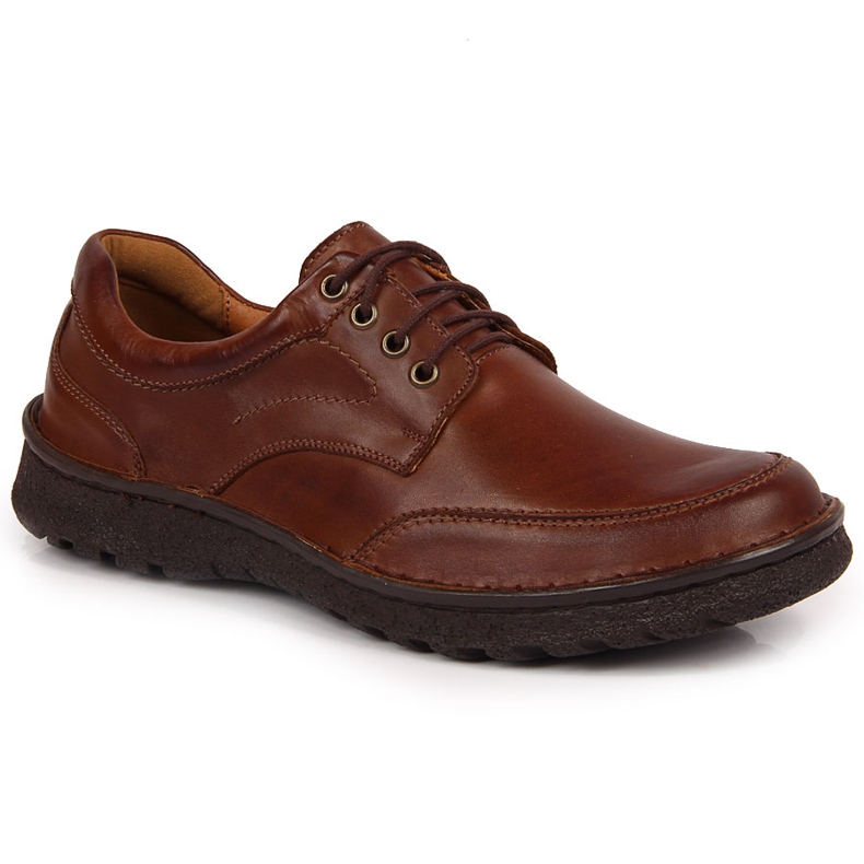 Scarpe casual da uomo in pelle marrone Łukbut 947