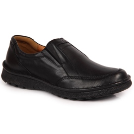Scarpe slip-on da uomo in pelle, nere Łukbut 946 nero