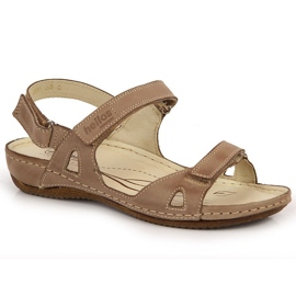 Comodi sandali da donna in pelle beige Helios 205