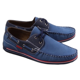 Mocassini da uomo in pelle blu Gregor