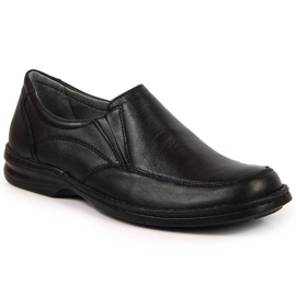 Comode scarpe da uomo in pelle nere Helios 871 nero