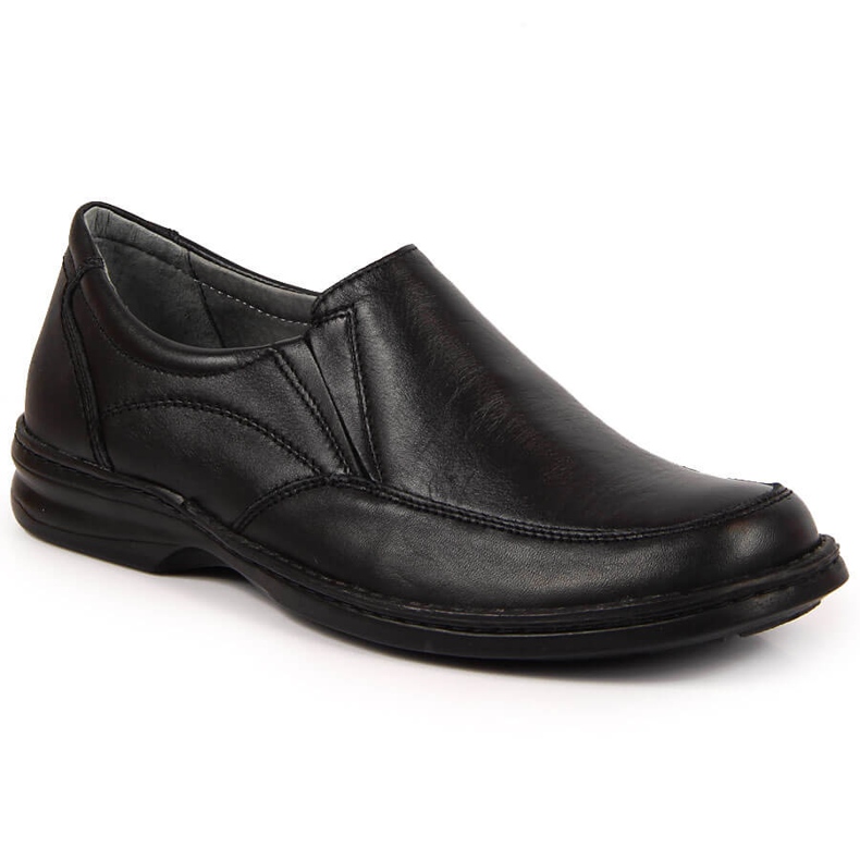 Comode scarpe da uomo in pelle nere Helios 871 nero