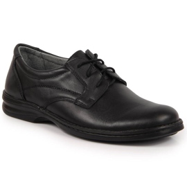 Comode scarpe da uomo in pelle nere Helios 872 nero