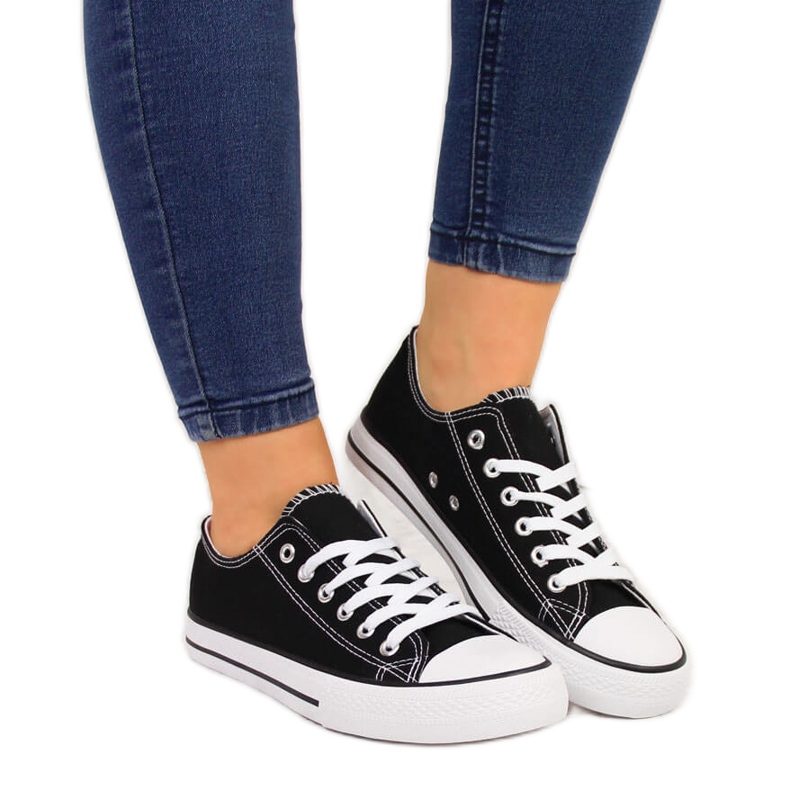 Sneakers basse Atletico nere in tessuto nero