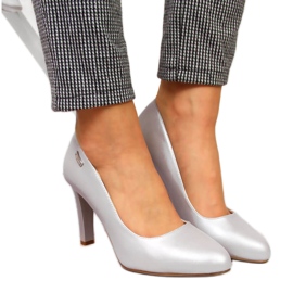 Décolleté su palo Sergio Leone argento perlato