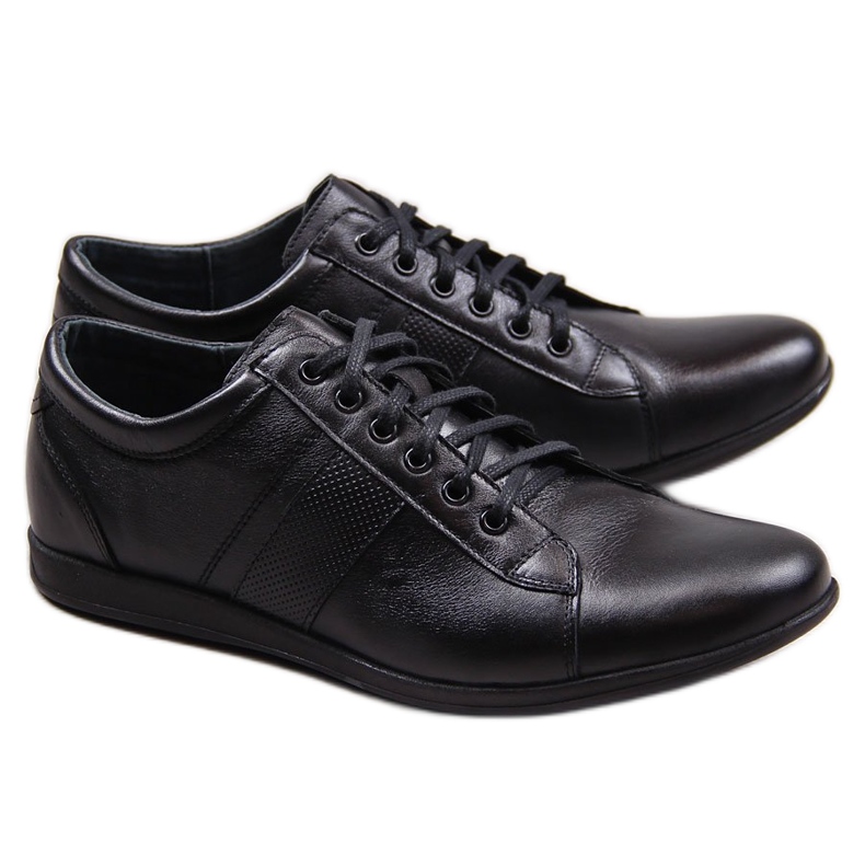 Scarpe casual da uomo in pelle nere Gregor 2063 nero