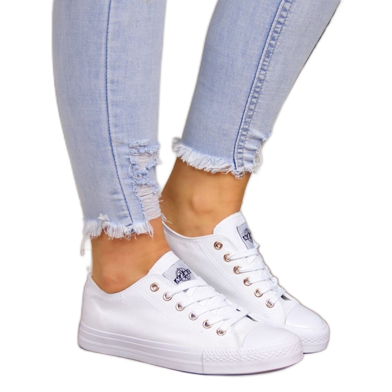 Sneakers basse da donna NEWS bianche bianca