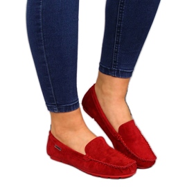 Mocassini da donna in pelle Vinceza rossi rosso