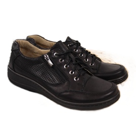 Scarpe da donna in pelle con cerniera nere Helios 357 nero