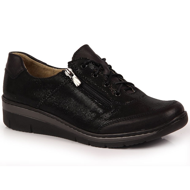 Scarpa in pelle nera lucida Helios 334 nero