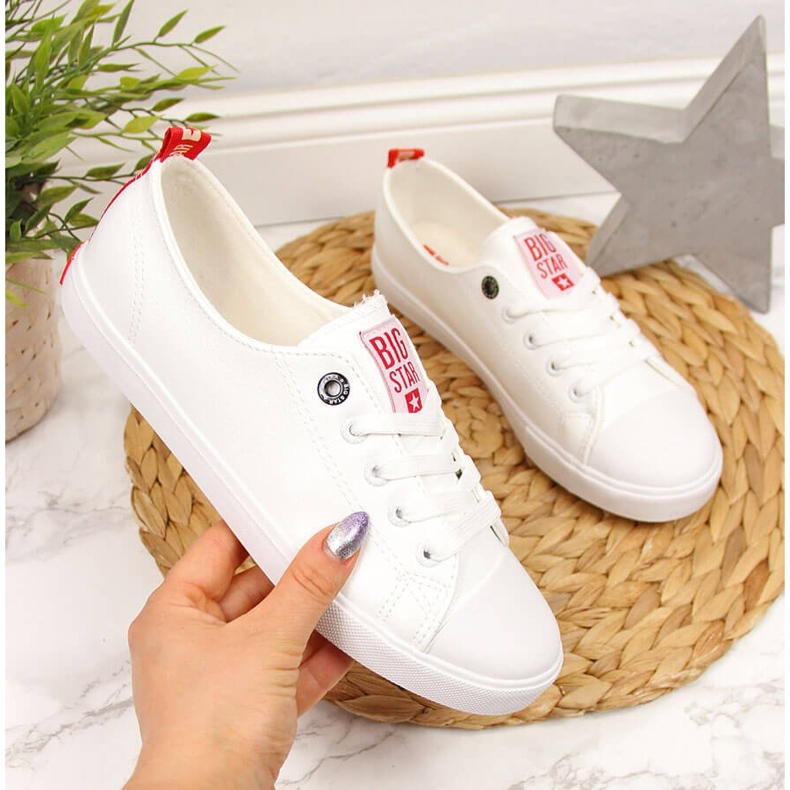 Low-top in ecopelle bianca Big Star GG274005