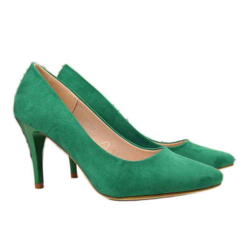 Décolleté su uno stiletto Sergio Leone in suede verde