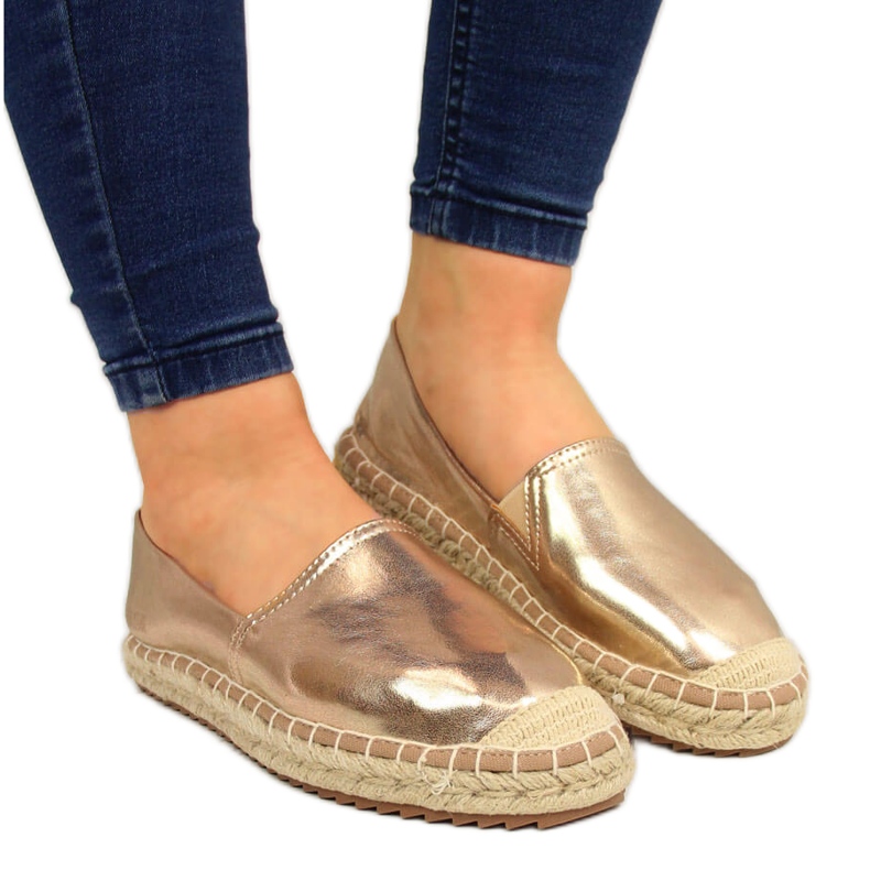Espadrillas da donna con ecopelle, Big Star dorata HH274503 d'oro