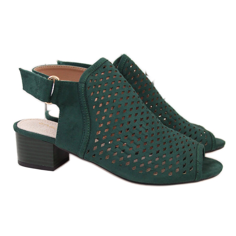 Sandalo da donna verde Sabatina traforato verde