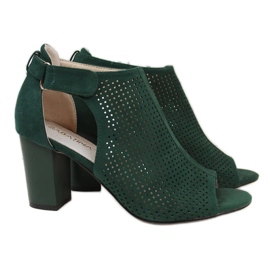Sandali da donna Sabatina verdi con velcro verde