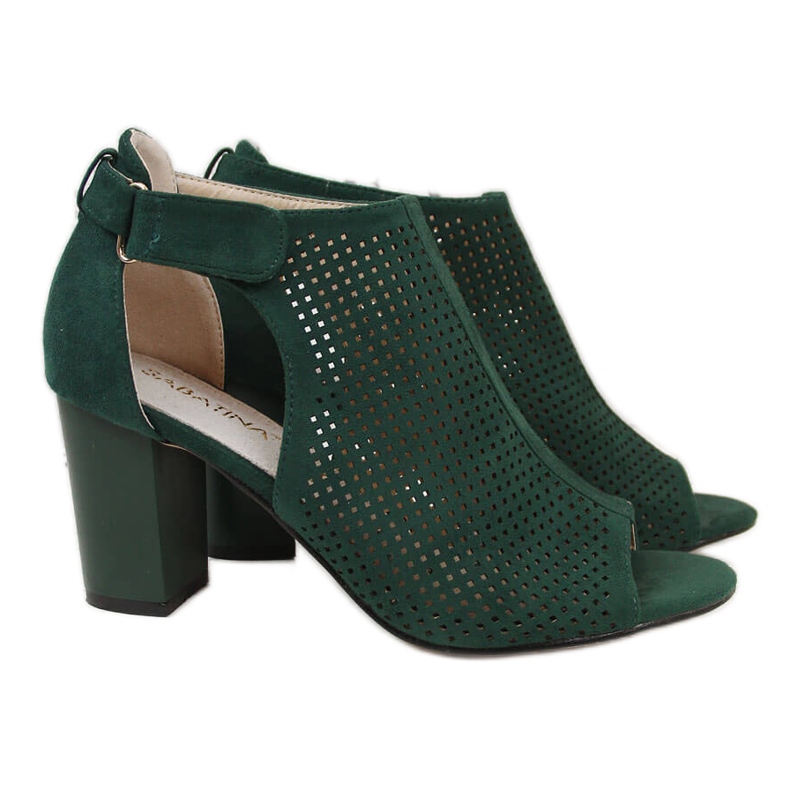 Sandali da donna Sabatina verdi con velcro verde