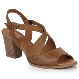 Sandali in pelle da donna su palo Dolce Pietro marrone