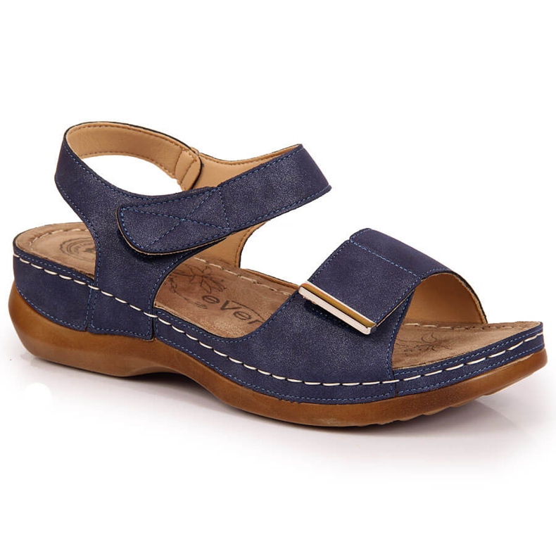 Sandali da donna eVento blu navy con velcro