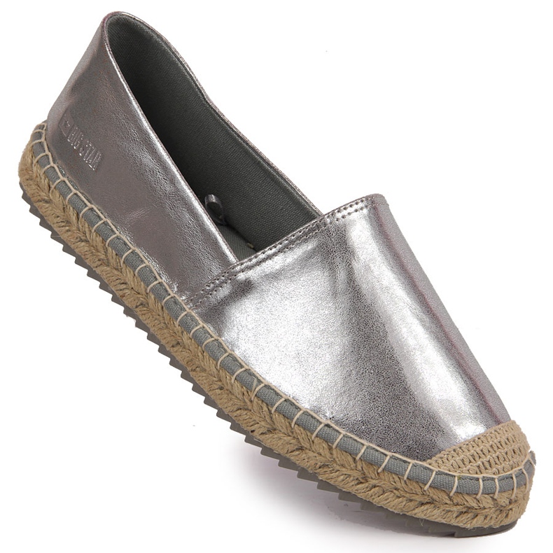 Espadrillas da donna in ecopelle argento Big Star HH274504 d'argento