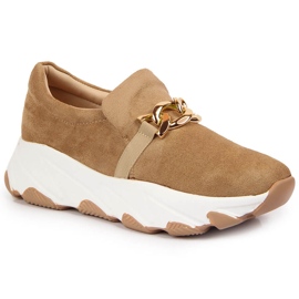 Scarpe da donna con slip a catena su Potocki beige