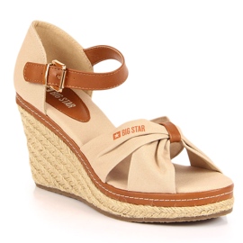 Sandali espadrillas su zeppa beige Big Star JJ274939