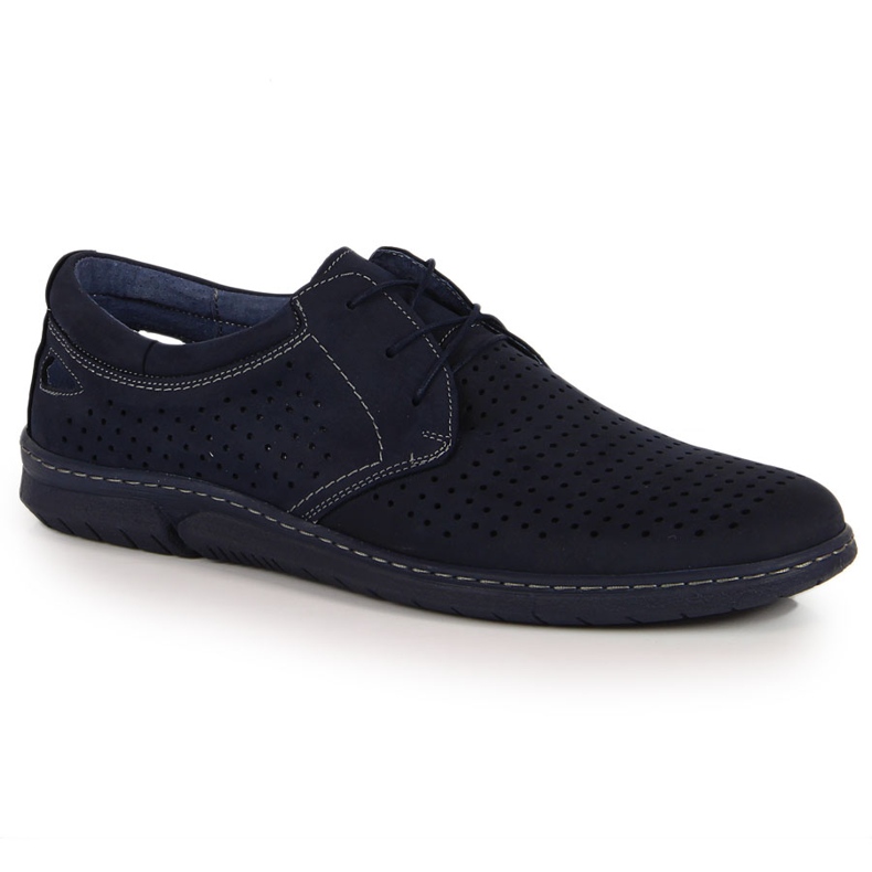 Scarpe traforate da uomo blu navy Łukbut 1447