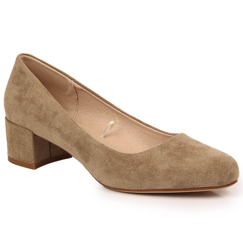 Décolleté in suede beige a blocchi Sergio Leone