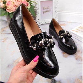 Scarpe da donna laccate con perline Potocki nere nero