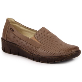 Scarpe da donna in pelle con zeppa Helios 350 beige