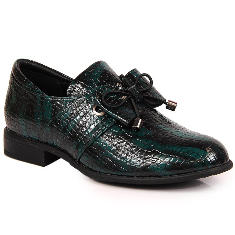 Scarpe da donna Jezzi laccate verdi con fiocco verde