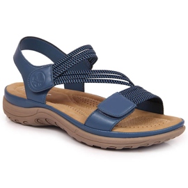 Sandali sportivi da donna con velcro blu Rieker V8873-14