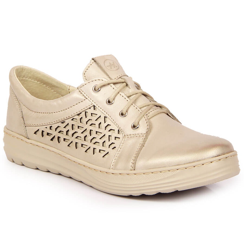 Comode scarpe da donna in pelle, Helios 375 dorate d'oro