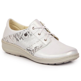 Comode scarpe da donna in pelle, argento Helios 399 d'argento