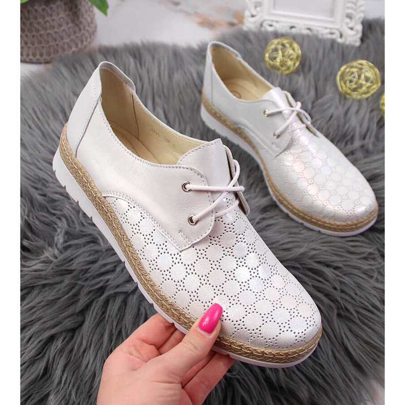 Comode scarpe da donna in pelle, argento Helios 401 d'argento