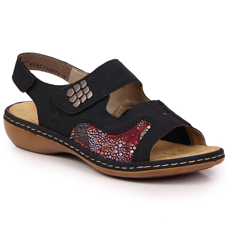 Sandali con velcro Rieker 65989-14 blu navy