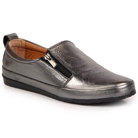T.Sokolski Scarpe da donna in pelle con cerniera, argento T. Sokolski