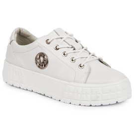 Scarpe da donna platform in pelle bianche Filippo bianca