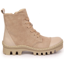 S.Barski Sneakers da donna beige con plateau DA