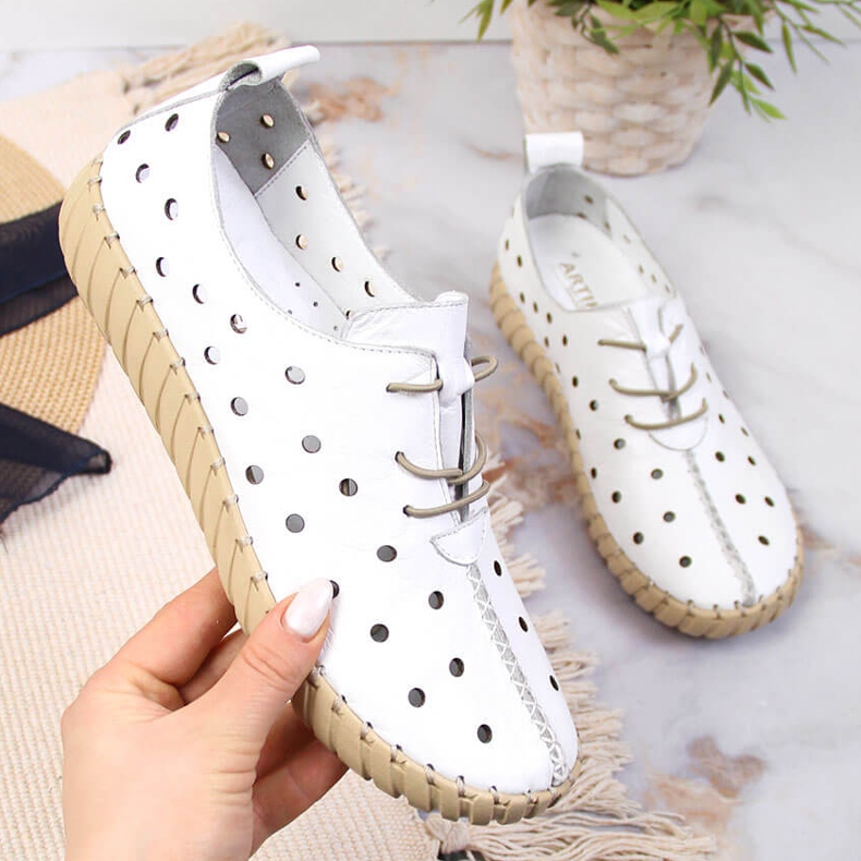 Scarpe comfort traforate Artiker bianche bianca