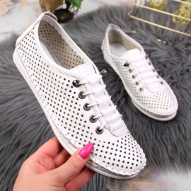 Scarpa da donna Artiker in pelle traforata bianca
