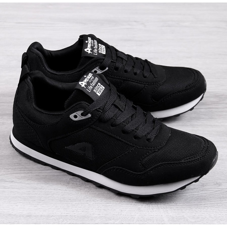 Scarpe sportive da uomo nere American Club nero
