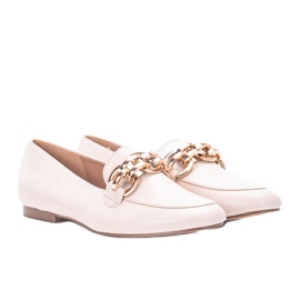 Mocassini beige con catena Segarra