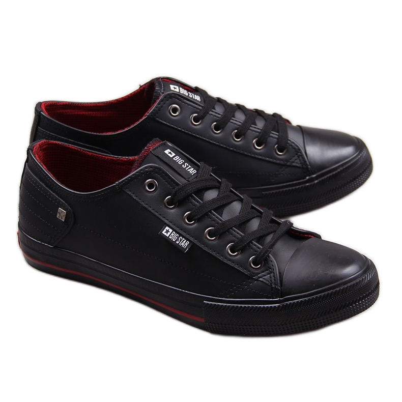 Sneakers da uomo in ecopelle nere Big Star DD174259 nero