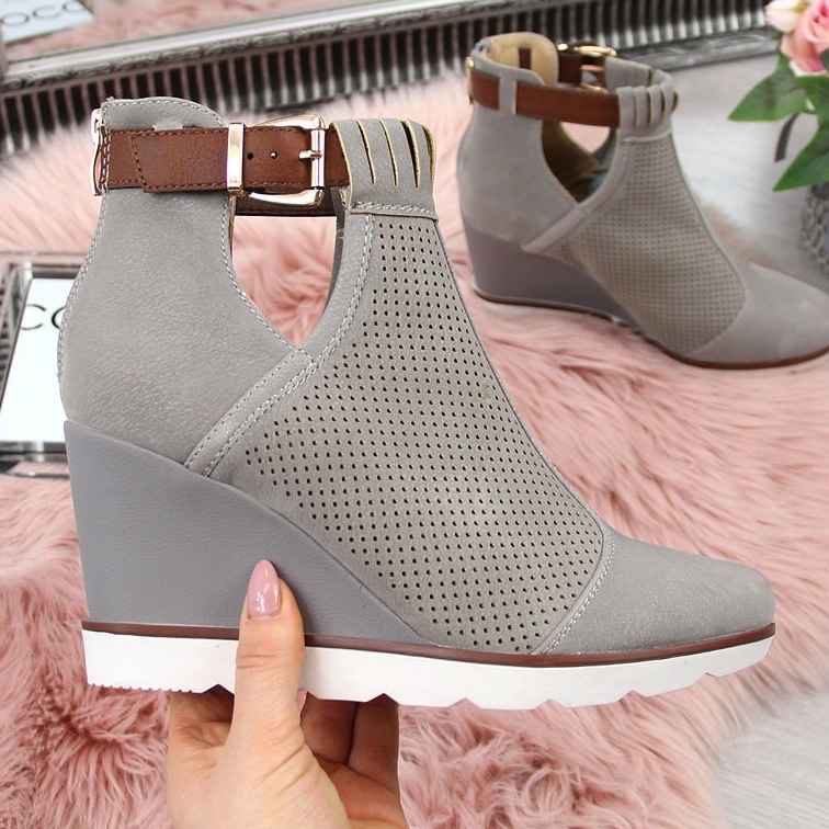 Sneakers grigio Filippo grigio con zeppa traforata