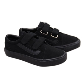 Sneakers nere da bambino Atletico nere con velcro nero